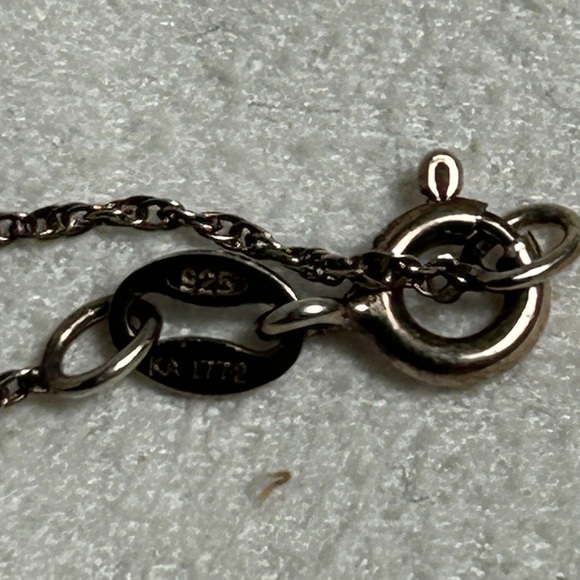 Elegant Square Crystal Pendant with 925 Chain Stamped KA Vintage 19" - Picture 11 of 15